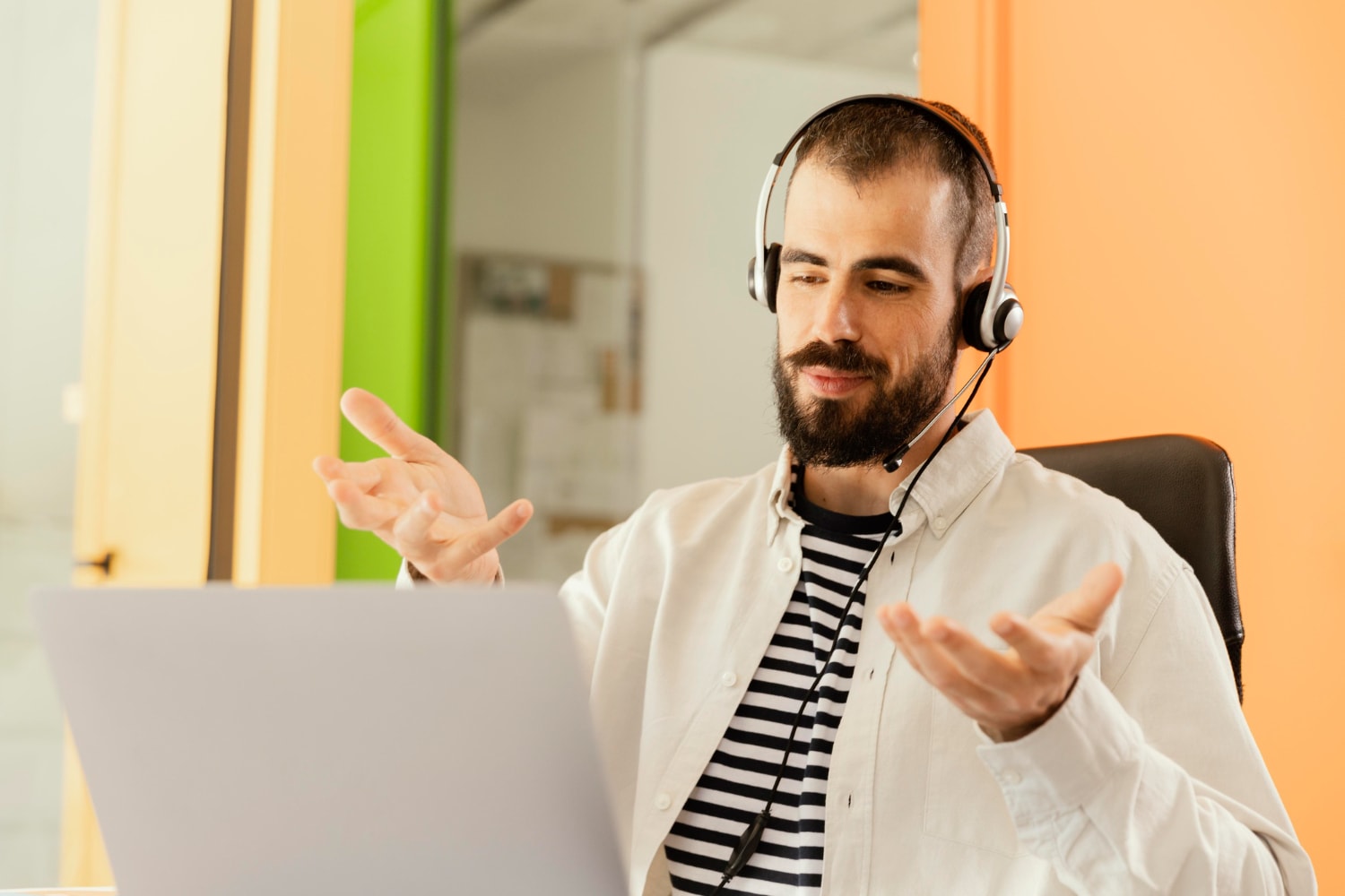 An employee working as an outsource support for his company remotely